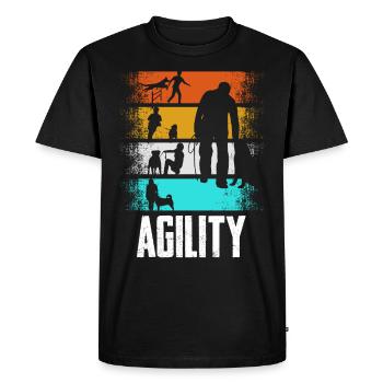 Agilité Rétro - T-shirt Premium bio Homme - noir - Devant - Nico (187cm)