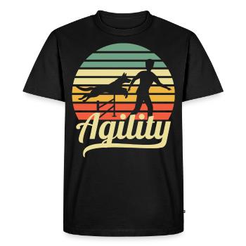 agilité - T-shirt Premium bio Homme - noir - Devant - Nico (187cm)