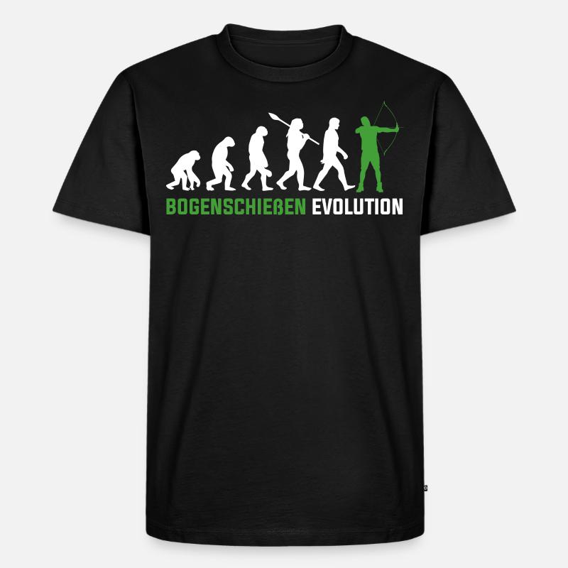 Bogenschießen Evolution - Männer Premium Bio T-Shirt - Schwarz