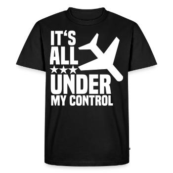 Hôtesse de l'air de l'hôtesse de l'air du pilote - T-shirt Premium bio Homme - noir - Devant - Nico (187cm)