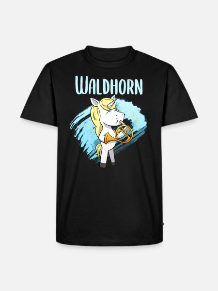 Waldhorn - Männer Premium Bio T-Shirt - Schwarz