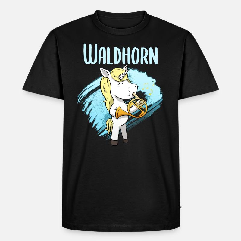Waldhorn - Männer Premium Bio T-Shirt - Schwarz