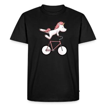 Licorne Vélo Licorne Vélo Vélo - T-shirt Premium bio Homme - noir - Devant - Nico (187cm)