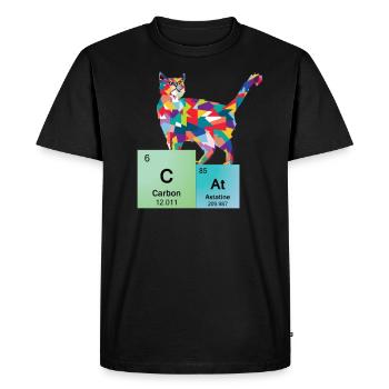 Tableau périodique des éléments chat chaton nerd - T-shirt Premium bio Homme - noir - Devant - Nico (187cm)