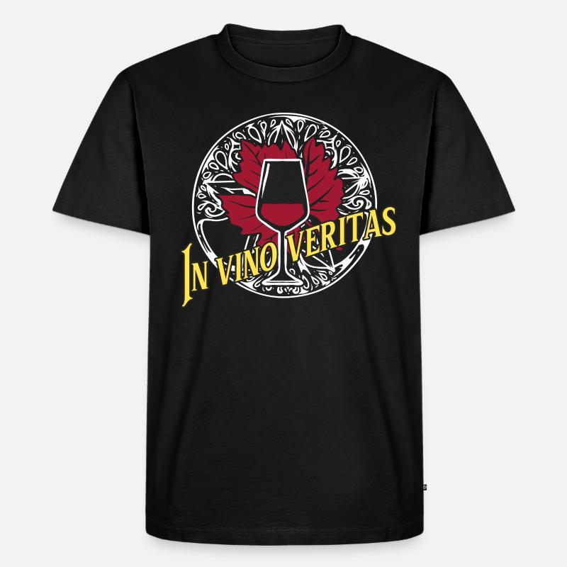 In vino veritas - Männer Premium Bio T-Shirt - Schwarz