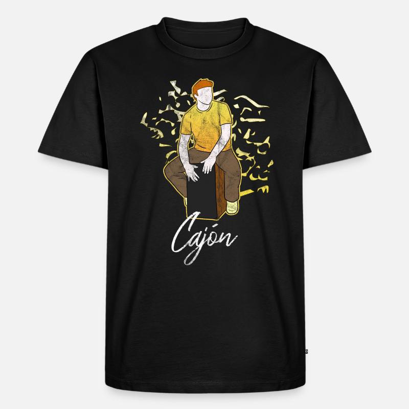 Cajon - Männer Premium Bio T-Shirt - Schwarz