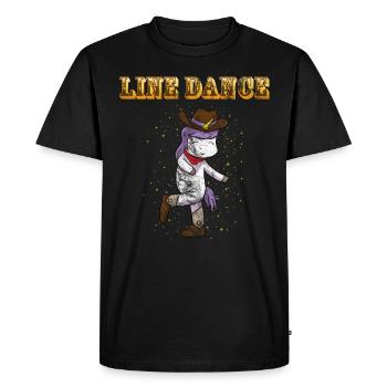 Linedance Unicorn Line Dance - Men's Premium Organic T-Shirt - black - Front - Nico (187cm)