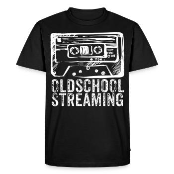90s Oldschool Streaming - Men's Premium Organic T-Shirt - black - Front - Nico (187cm)