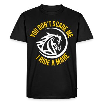 Tu ne me fais pas peur, je monte une jument - T-shirt Premium bio Homme - noir - Devant - Nico (187cm)