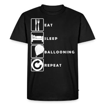 Repas de conduite en montgolfière - T-shirt Premium bio Homme - noir - Devant - Nico (187cm)
