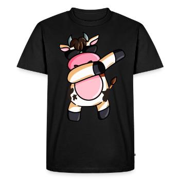 Tampons vaches vaches fermier fermier fermier - T-shirt Premium bio Homme - noir - Devant - Nico (187cm)