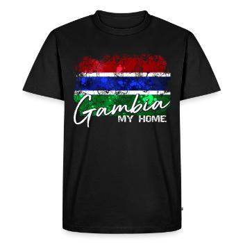 Gambie Flag Gambians drapeau Gambien - T-shirt Premium bio Homme - noir - Devant - Nico (187cm)