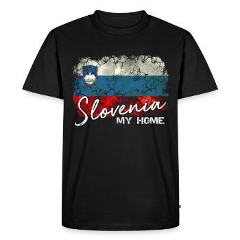 Slovenia Flag Slovene Slovenie Drapeau Slovenier - T-shirt Premium bio Homme - noir - Devant - Nico (187cm)