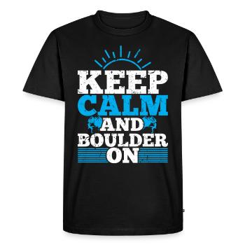 Bouldering - T-shirt Premium bio Homme - noir - Devant - Nico (187cm)