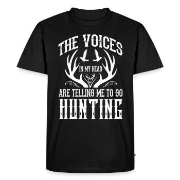 Chemise de chasse drôle - T-shirt Premium bio Homme - noir - Devant - Nico (187cm)