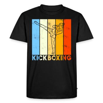Cadeau de kick boxing vintage - T-shirt Premium bio Homme - noir - Devant - Nico (187cm)