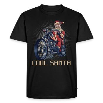 Cadeau de moto de Noël du père Noël Biker - T-shirt Premium bio Homme - noir - Devant - Nico (187cm)