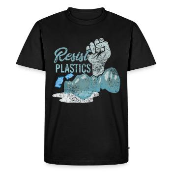 Resist Plastics Zero Waste Plastic Free Plastic Spr - Men's Premium Organic T-Shirt - black - Front - Nico (187cm)