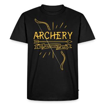 Sports à l’arc Tir à l’arc Archery - T-shirt Premium bio Homme - noir - Devant - Nico (187cm)