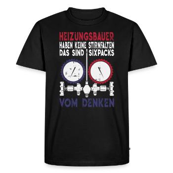 Heizungsbauer Sixpack vom Denken Installateur - Männer Premium Bio T-Shirt - Schwarz - Vorne - Nico (187cm)
