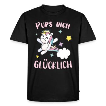 La licorne te fait plaisir - T-shirt Premium bio Homme - noir - Devant - Nico (187cm)