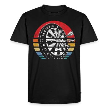 Vintage Fléchettes Fléchettes Rétro Fléchettes Cadeau - T-shirt Premium bio Homme - noir - Devant - Nico (187cm)