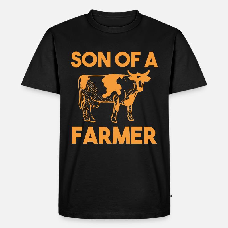 Bauer Lustig - Männer Premium Bio T-Shirt - Schwarz