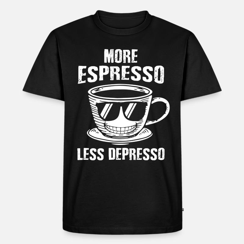 Espresso - Männer Premium Bio T-Shirt - Schwarz