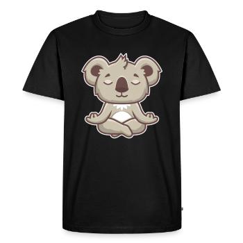 Yoga Koala Australia Meditation Namaste Gift - Men's Premium Organic T-Shirt - black - Front - Nico (187cm)
