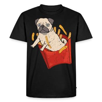 Le bouledogue français saute du coffre - T-shirt Premium bio Homme - noir - Devant - Nico (187cm)
