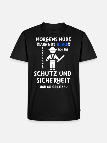 Security Türsteher Sicherheitsdienst Aufpasser - Männer Premium Bio T-Shirt - Schwarz