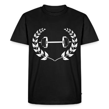 Haltère Haltère Musculation Fitness Musculation Musculation - T-shirt Premium bio Homme - noir - Devant - Nico (187cm)