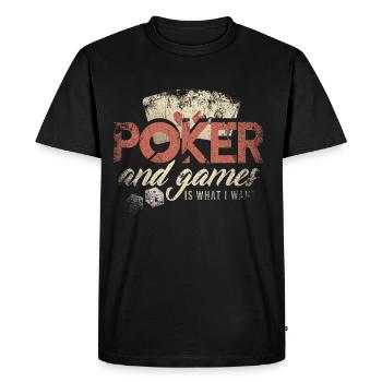 Idée Cadeau Poker - T-shirt Premium bio Homme - noir - Devant - Nico (187cm)