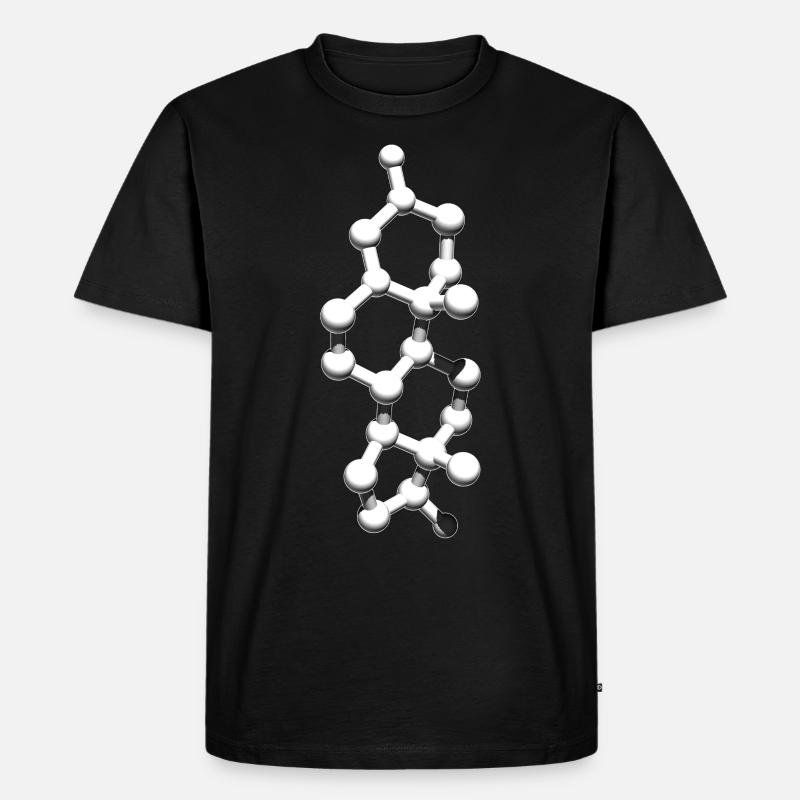 Fitness nerd, molécule de testostérone - T-shirt Premium bio Homme - noir