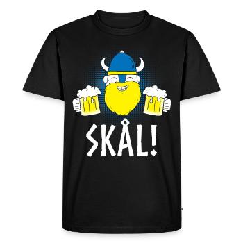 Bières Vikings Suède Scandinavie Skal Skol - T-shirt Premium bio Homme - noir - Devant - Nico (187cm)