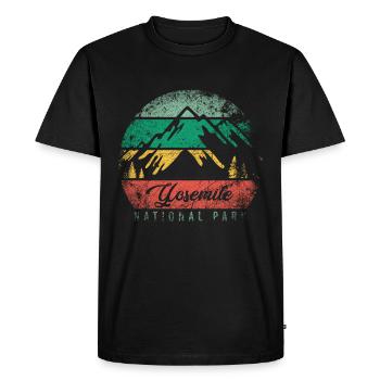 Yosemite National Park USA Parc National Des États-Unis Vintage - T-shirt Premium bio Homme - noir - Devant - Nico (187cm)