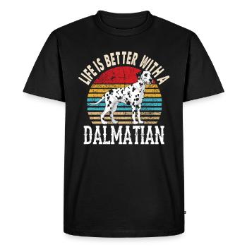 Cadeau drôle d'amoureux de chiens de chiens de Dalmatian - T-shirt Premium bio Homme - noir - Devant - Nico (187cm)