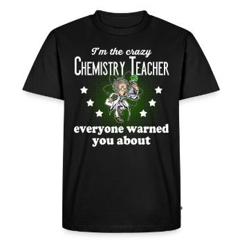Professeur de chimie fou - T-shirt Premium bio Homme - noir - Devant - Nico (187cm)