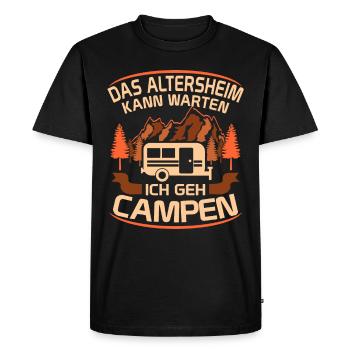 Campen Altersheim Camper Opa Spruch - Männer Premium Bio T-Shirt - Schwarz - Vorne - Nico (187cm)