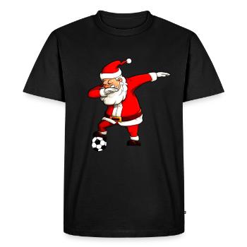 Tamponner football père noël football père noël - T-shirt Premium bio Homme - noir - Devant - Nico (187cm)