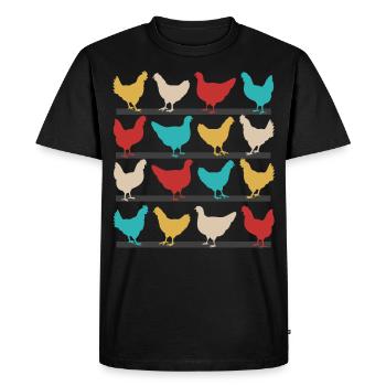 Chicken chickens cock stall animal farm farmer - Men's Premium Organic T-Shirt - black - Front - Nico (187cm)