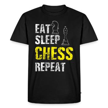 Joueur d'échecs - T-shirt Premium bio Homme - noir - Devant - Nico (187cm)