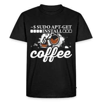 Linux Sudo Apt - Install the coffee. - Men's Premium Organic T-Shirt - black - Front - Nico (187cm)