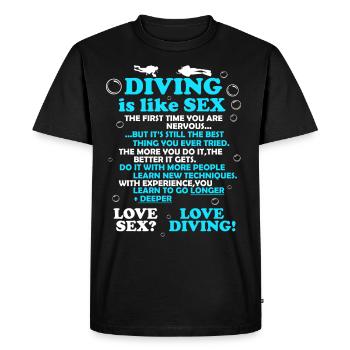 Diving Sex Diving Snorkeling Love - Men's Premium Organic T-Shirt - black - Front - Nico (187cm)