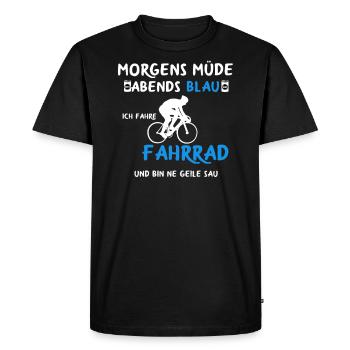 Fahrrad fahrer Fahrradtour Radtour MTB Drahtesel - Männer Premium Bio T-Shirt - Schwarz - Vorne - Nico (187cm)