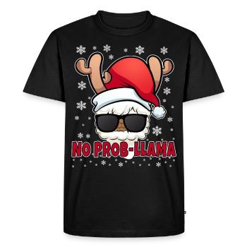 No Prob Llama Reindeer Christmas Trendy - T-shirt Premium bio Homme - noir - Devant - Nico (187cm)