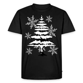 Christmas tree forest Christmas Xmas forest - Men's Premium Organic T-Shirt - black - Front - Nico (187cm)