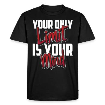 Motivation Motivation Motivation Gym Fitness - T-shirt Premium bio Homme - noir - Devant - Nico (187cm)