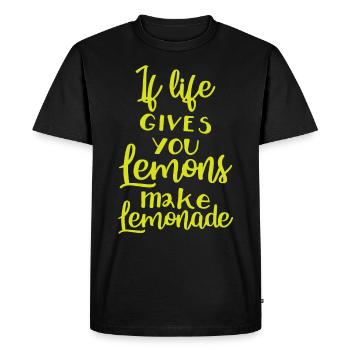 Saying funny positivity positive thinking - Men's Premium Organic T-Shirt - black - Front - Nico (187cm)