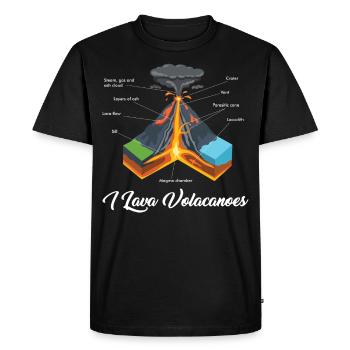 Je lave j'adore les volcans Géologie Géologue Cadeau - T-shirt Premium bio Homme - noir - Devant - Nico (187cm)